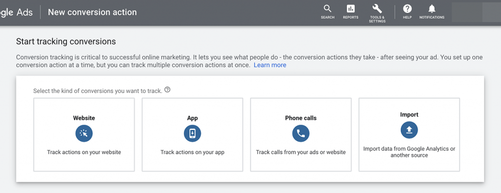 Google Ads account conversion