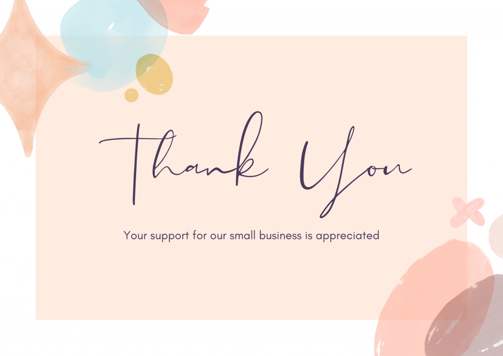 Thank You Card with the elements